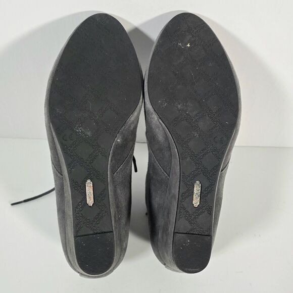 Vionic Becca Suede Ankle Bootie Women's Size 8 Gray Lace Up Wedge - Picture 7 of 12